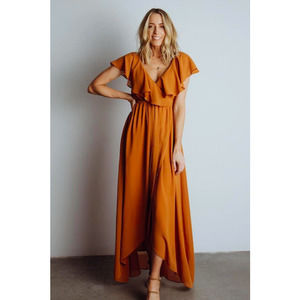 Baltic Born NWT Katya Ruffle Maxi Dress Amber-M
